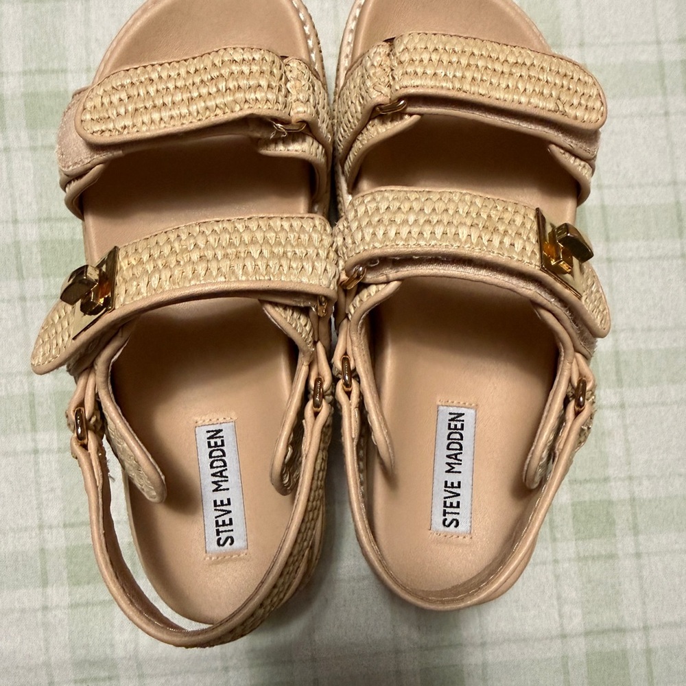 Steve Madden Big Mona -Strap Sandals with Gold Accents